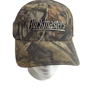 Vtg Buckmasters Hunting Cap Camo Trucker Farmer Snapback Hat Cotton‎ Blend